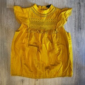 J. Crew Mustard Sleeveless Blouse